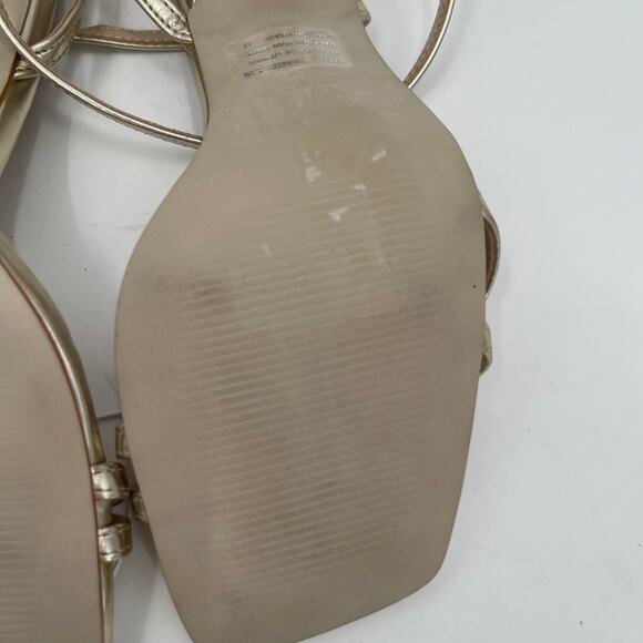 Steve Madden Kyrah Shoes SZ 6.5 Gold Platform Heels Ankle Straps Wedding Formal - Picture 12 of 16